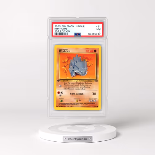1999 Pokémon Jungle #61 Rhyhorn - 1st Edition (PSA 7 NM)