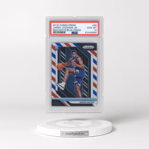 2018 Panini Prizm #66 Jaren Jackson Jr. - Red/White/Blue Prizm (PSA 10 GEM MINT)