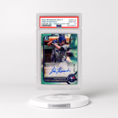 2022 Bowman Draft Chrome Draft Pick Autographs #CDAJK Josh Kasevich - Aqua Lava Refractor (PSA 10 GEM MINT)