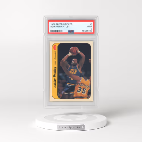 1986 Fleer Sticker #3 Adrian Dantley (PSA 9 MINT)