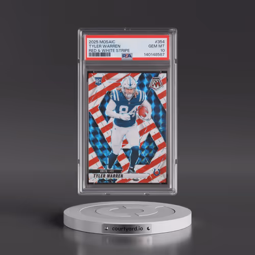 2025 Panini Mosaic #354 Tyler Warren - Red & White Stripe (PSA 10 GEM MINT)
