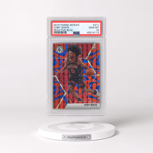 2019 Panini Mosaic #211 Coby White - Reactive Blue (PSA 10 GEM MINT)