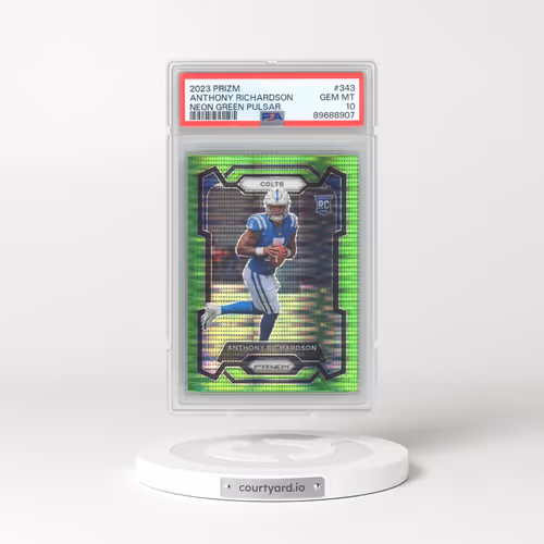 2023 Panini Prizm #343 Anthony Richardson - Neon Green Pulsar (PSA 10 GEM MINT)