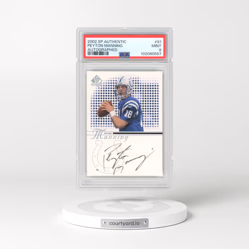 2002 SP Authentic #91 Peyton Manning - Autographed (PSA 9 MINT)