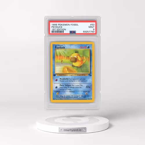 1999 Pokémon Fossil #53 Psyduck - 1st Edition (PSA 9 MINT)