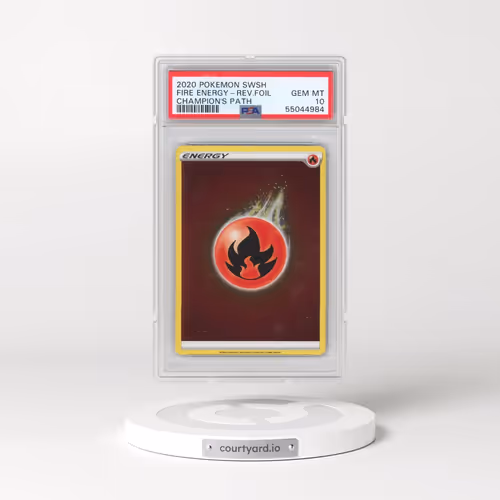 2020 Pokémon Sword & Shield Champion's Path Fire Energy - Reverse Foil (PSA 10 GEM MINT)