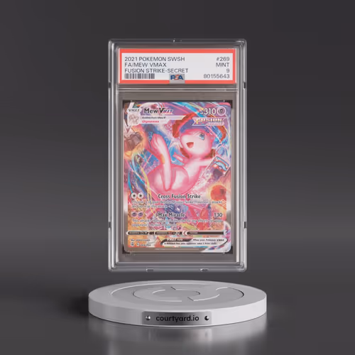 2021 Pokémon Sword & Shield Fusion Strike #269 Mew Vmax - Full Art Secret (PSA 9 MINT)