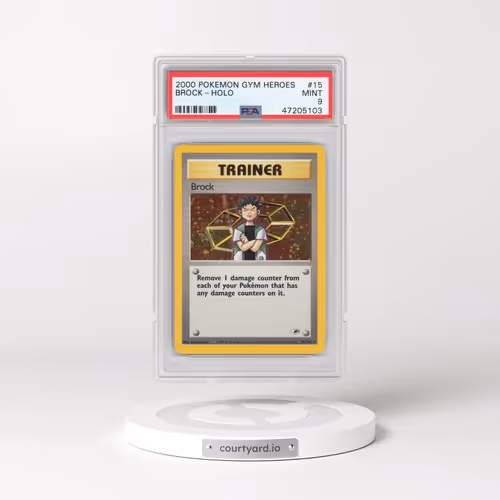2000 Pokémon Gym Heroes #15 Brock - Holo (PSA 9 MINT)