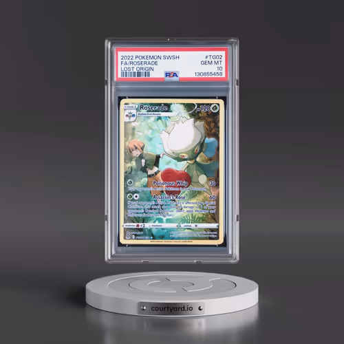 2022 Pokémon Sword & Shield Lost Origin #TG02 Roserade - Full Art (PSA 10 GEM MINT)