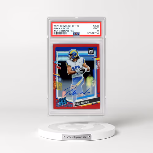 2023 Panini Donruss Optic #238 Puka Nacua - Autograph-Red (PSA 9 MINT)