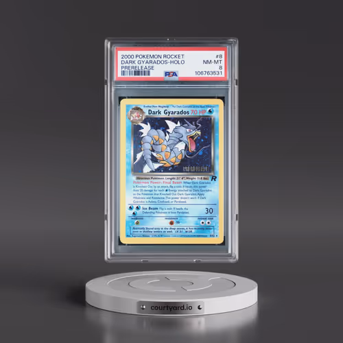 2000 Pokémon Rocket #8 Dark Gyarados - Holo Prerelease (PSA 8 NM-MT)