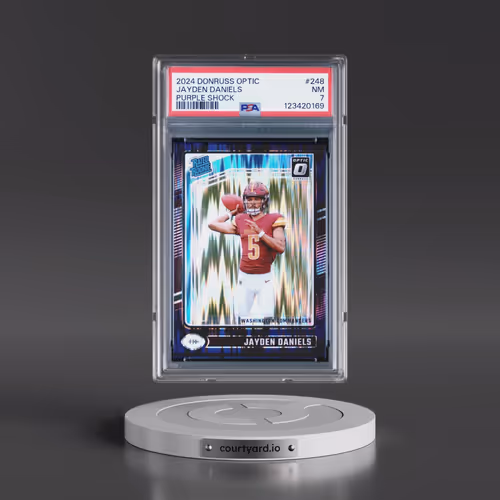 2024 Panini Donruss Optic #248 Jayden Daniels - Purple Shock (PSA 7 NM)