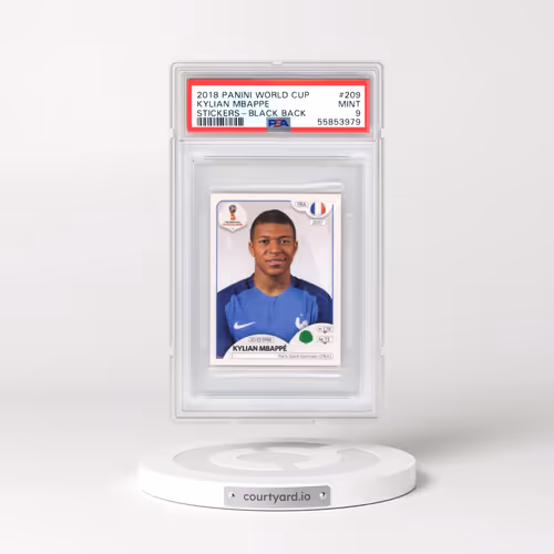 2018 Panini World Cup Stickers #209 Kylian Mbappe - Black Back (PSA 9 MINT)