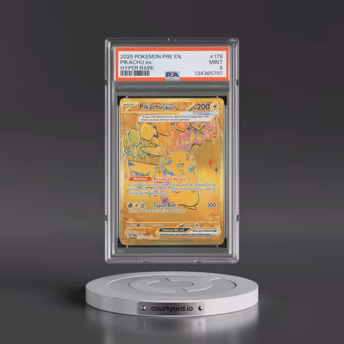 2025 Pokémon Pre EN-Prismatic Evolutions #179 Pikachu EX - Holo Hyper Rare (PSA 9 MINT)