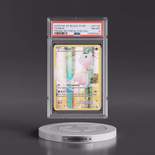 2016 Pokémon XY Black Star Promo #XY110 Mew - Full Art Mythical Pokemon Collection (PSA 8 NM-MT)