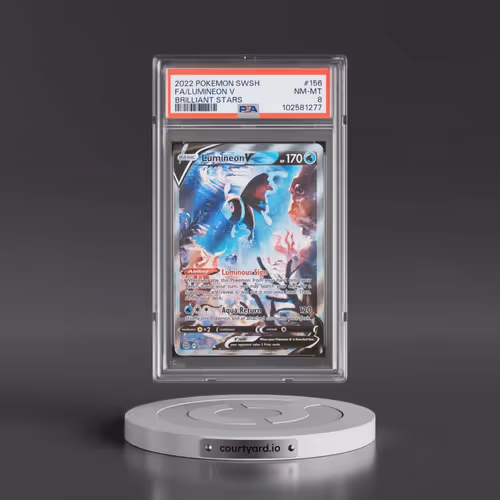 2022 Pokémon Sword & Shield Brilliant Stars #156 Lumineon V - Holo Full Art (PSA 8 NM-MT)