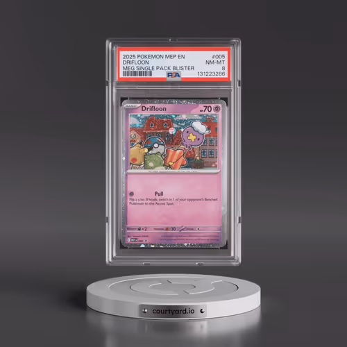 2025 Pokémon Mep EN-Me Black Star Promo #005 Drifloon - Mega Evolution Single Pack Blister (PSA 8 NM