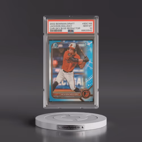 2022 Bowman Draft #BDC168 Jackson Holliday - Chrome-Sky Blue Refractor (PSA 10 GEM MINT)