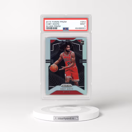 2019 Panini Prizm #253 Coby White - Silver Prizm (PSA 9 MINT)