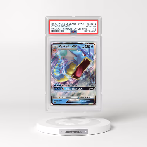 2019 Pokémon SM Black Star Promo #SM212 Gyarados GX - Holo Hidden Fates Tins (PSA 10 GEM MINT)