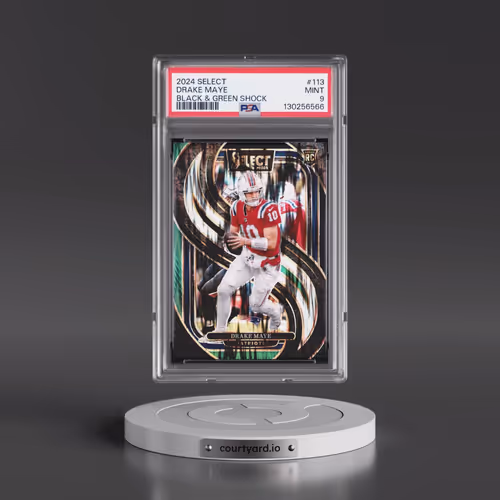 2024 Panini Select #113 Drake Maye - Black & Green Shock (PSA 9 MINT)