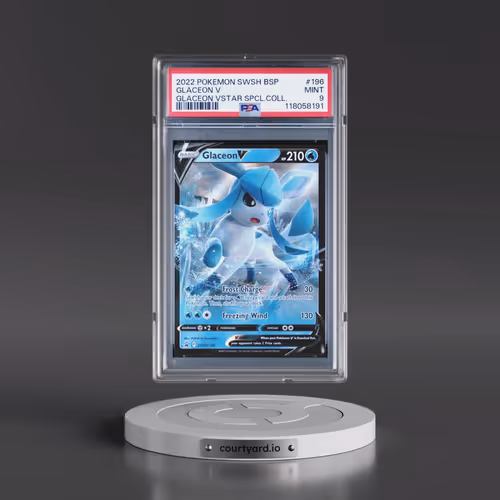 2022 Pokémon Swsh Black Star Promo #196 Glaceon V - Holo Glaceon Vstar Special Collection (PSA 9 MIN