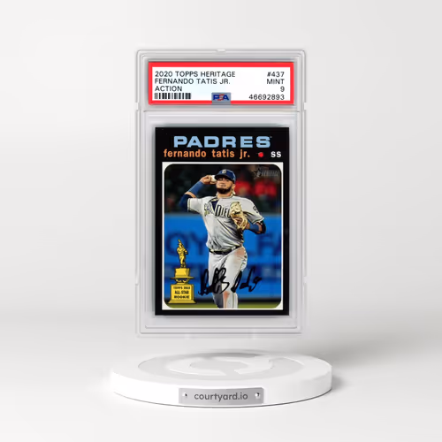 2020 Topps Heritage #437 Fernando Tatis Jr. - Action (PSA 9 MINT)