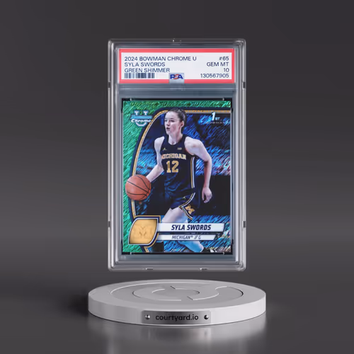 2024 Bowman Chrome University #65 Syla Swords - Green Shimmer (PSA 10 GEM MINT)