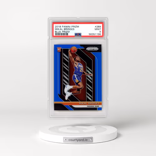 2018 Panini Prizm #289 Mikal Bridges - Blue Prizm (PSA 9 MINT)