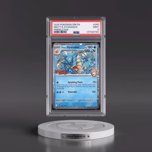 2025 Pokémon Dri EN-Destined Rivals #049 Misty's Gyarados - Prerelease (PSA 9 MINT)