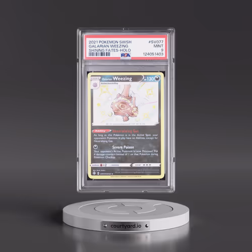 2021 Pokémon Sword & Shield Shining Fates #SV077 Galarian Weezing - Holo (PSA 9 MINT)