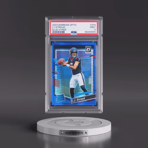 2023 Panini Donruss Optic #244 CJ Stroud - Blue Hyper (PSA 9 MINT)
