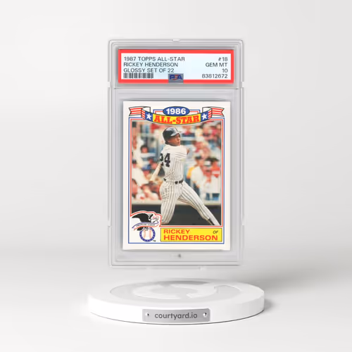 1987 Topps All-Star Glossy Set of 22 #18 Rickey Henderson (PSA 10 GEM MINT)
