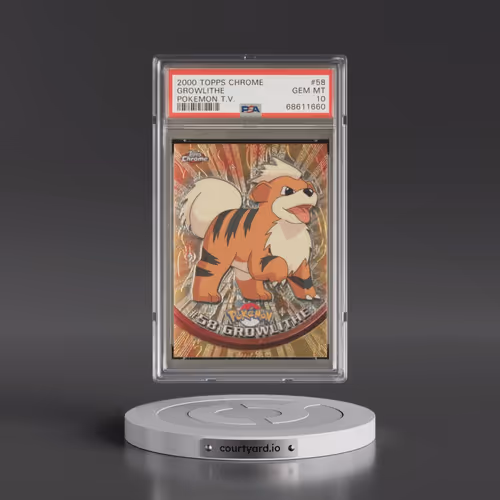2000 Topps Chrome Pokémon T.V. #58 Growlithe (PSA 10 GEM MINT)