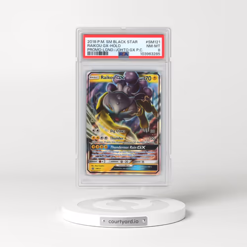 2018 Pokémon SM Black Star Promo #SM121 Raikou GX - Holo Holo Legends of Johto GX Premium Collection (PSA 8 NM-MT)
