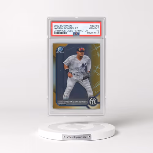2022 Bowman Chrome Prospects #BCP98 Jasson Dominguez - Gold Refractor (PSA 10 GEM MINT)