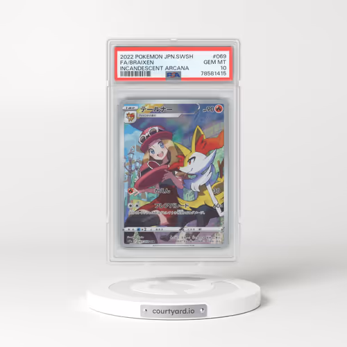 2022 Pokémon Sword & Shield Incandescent Arcana #069 Braixen - Full Art (PSA 10 GEM MINT)