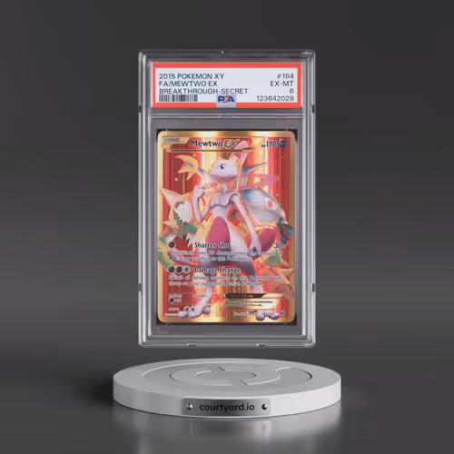 2015 Pokémon XY Breakthrough #164 Mewtwo EX - Holo Full Art Secret (PSA 6 EX-MT)