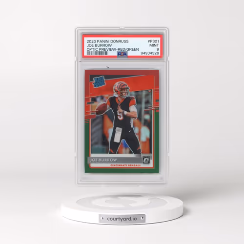 2020 Panini Donruss #P301 Joe Burrow - Optic Preview-Red/Green (PSA 9 MINT)
