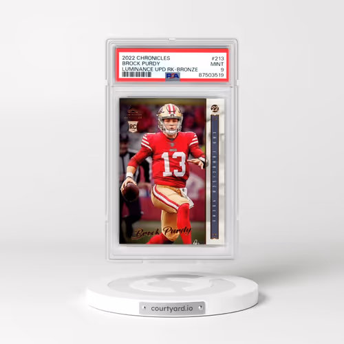 2022 Panini Chronicles Luminance Update Rookies #213 Brock Purdy - Bronze (PSA 9 MINT)