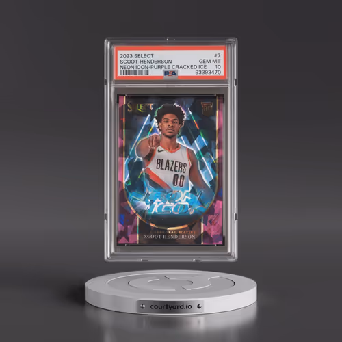 2023 Panini Select Neon Icon #7 Scoot Henderson - Purple Cracked Ice (PSA 10 GEM MINT)