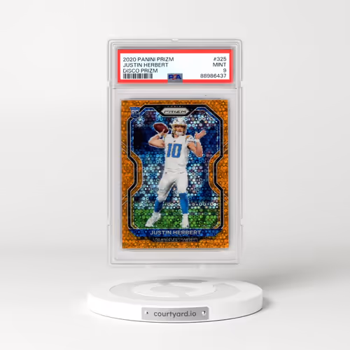 2020 Panini Prizm #325 Justin Herbert - Disco Prizm (PSA 9 MINT)