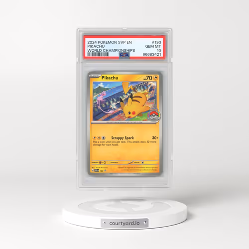 2024 Pokémon Svp EN-SV Black Star Promo #190 Pikachu - World Championships (PSA 10 GEM MINT)