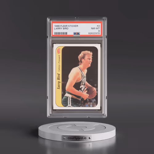 1986 Fleer Sticker #2 Larry Bird (PSA 8 NM-MT)