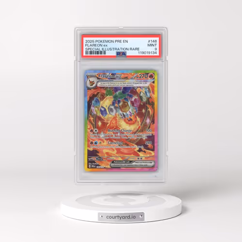 2025 Pokémon Pre EN-Prismatic Evolutions #146 Flareon EX - Holo Special Illustration Rare (PSA 9 MIN