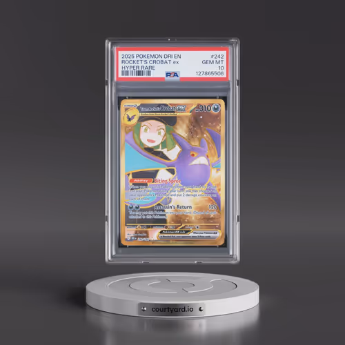 2025 Pokémon Dri EN-Destined Rivals #242 Team Rocket's Crobat EX - Holo Hyper Rare (PSA 10 GEM MINT)