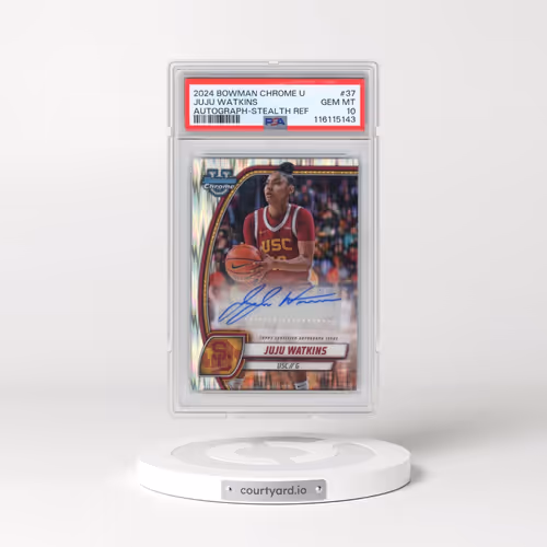 2024 Bowman Chrome University #37 Juju Watkins - Autograph-Stealth Refractor (PSA 10 GEM MINT)