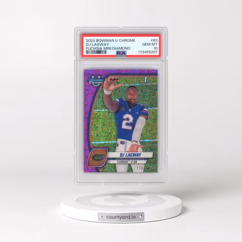 2024 Bowman University Chrome #63 DJ Lagway - Fuchsia Mini Diamond (PSA 10 GEM MINT)
