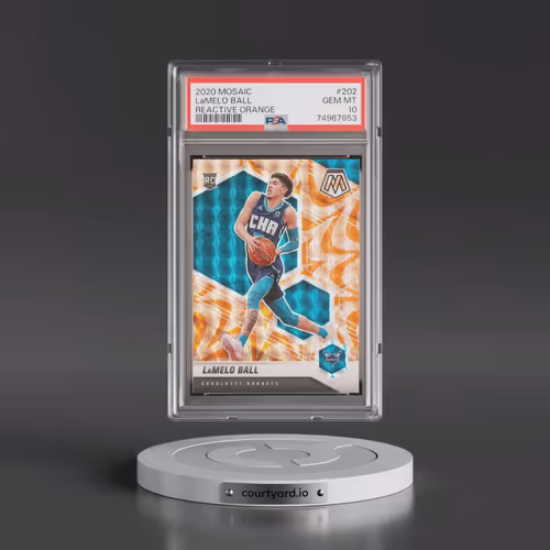 2020 Panini Mosaic #202 LaMelo Ball - Reactive Orange (PSA 10 GEM MINT)