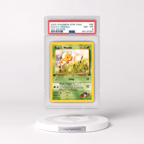 2000 Pokémon Gym Challenge #82 Koga's Weedle - 1st Edition (PSA 8 NM-MT)